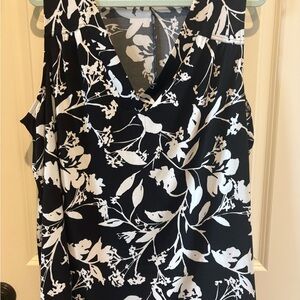Floral Black and White Women's Top